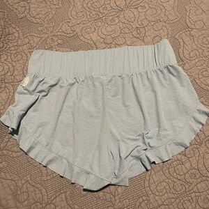 Free People Light Blue Ruffle Hem Shorts
